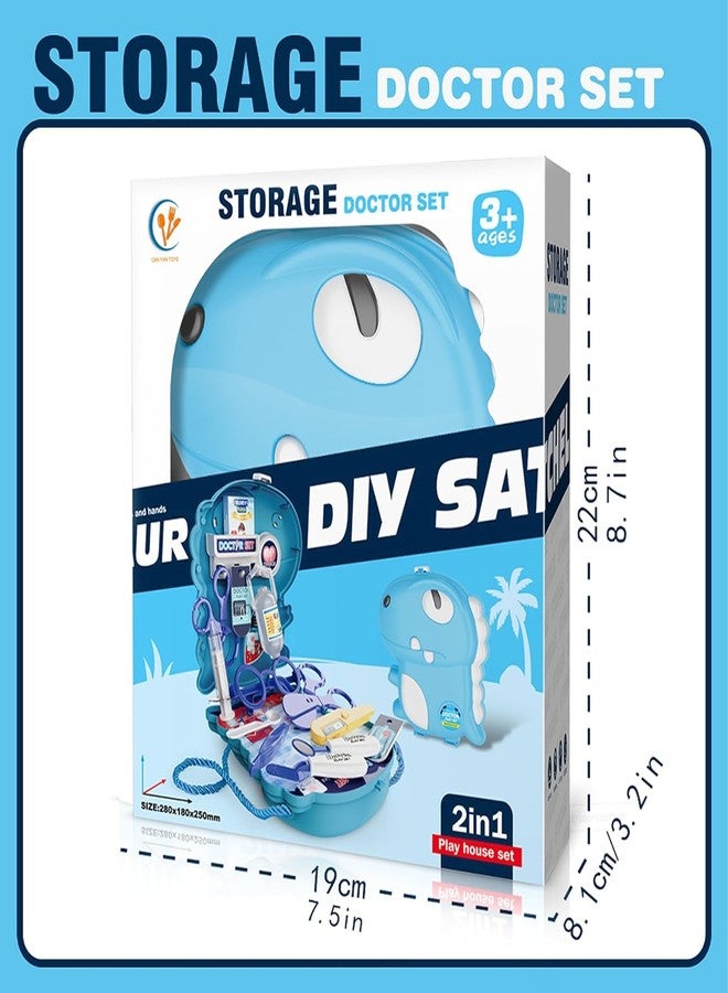 BeFunky مجموعة بي فانكي الطبية للأطفال الصغار من عمر سنتين إلى سبع سنوات - مجموعة لعب طبية للأطفال على شكل ديناصور مكونة من 18 قطعة، مجموعة أدوات طبية للعب التخيلي في مرحلة ما قبل المدرسة مع حقيبة حمل، ألعاب للأطفال من عمر سنتين إلى سبع سنوات، هدايا للأولاد والبنات للعب الأدوار - Image 5